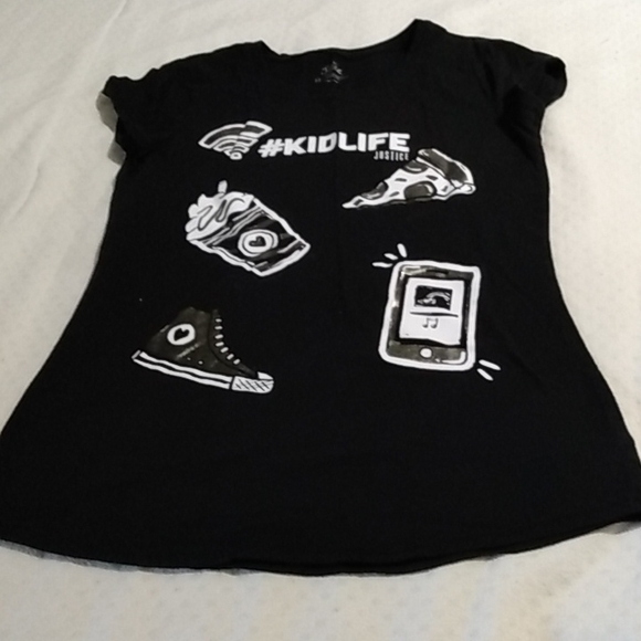 Justice Other - Girls Justice black "kid life" t-shirt